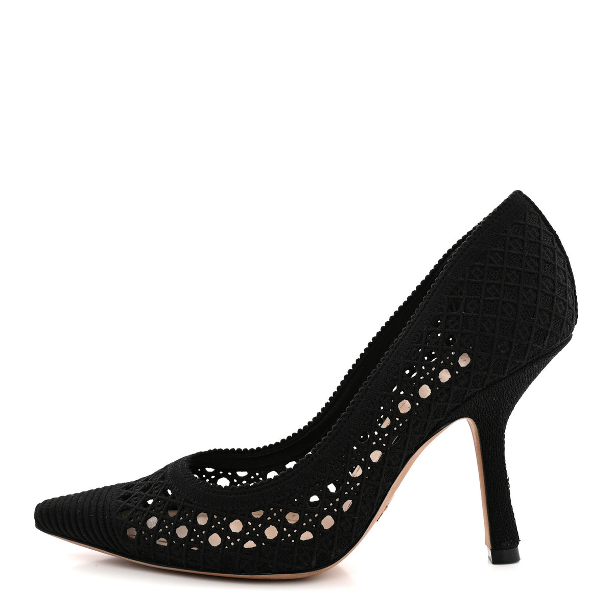 Mesh Cotton Cannage Dior Capture 100mm Pumps 36 Black