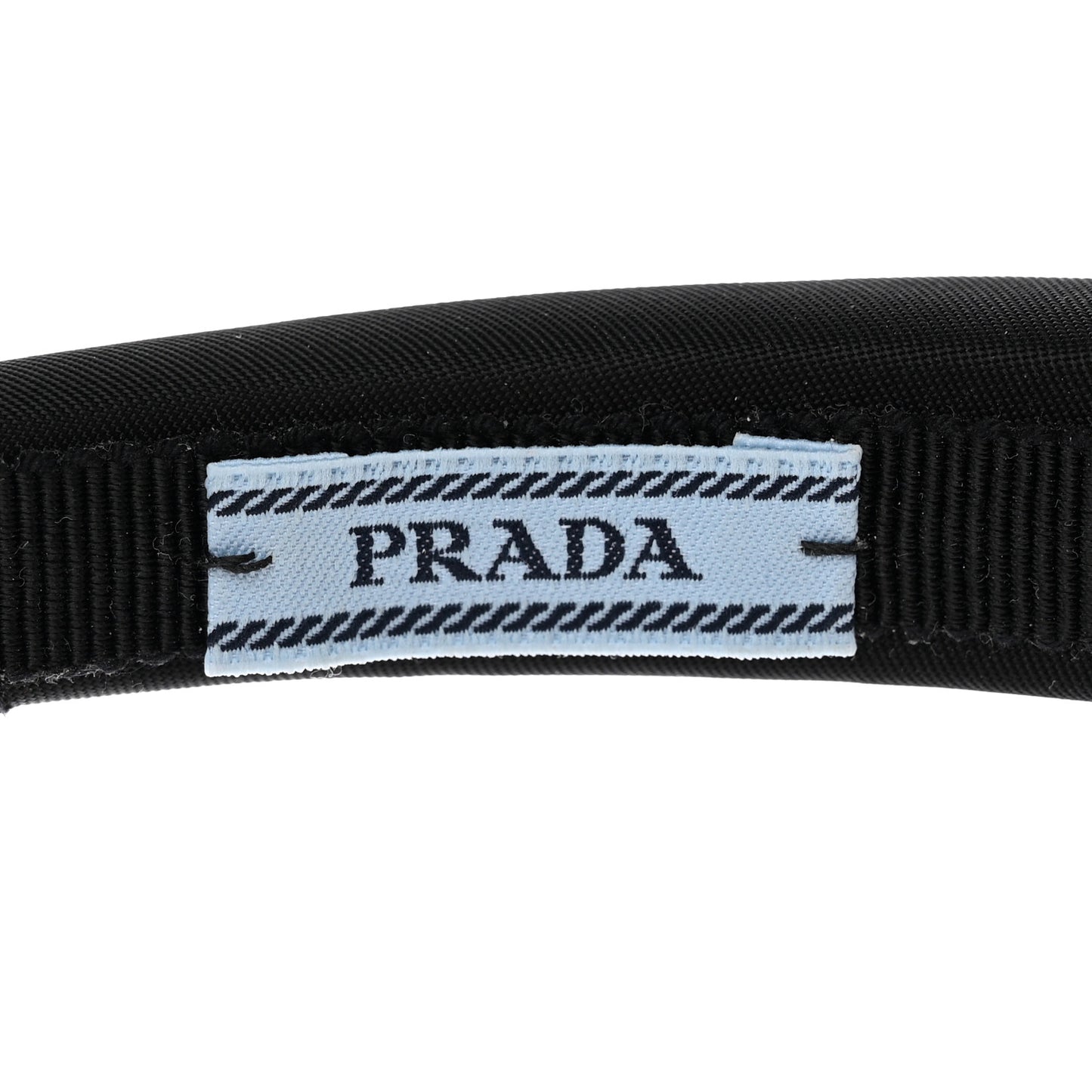 Re-Nylon Triangle Logo Thin Headband Black