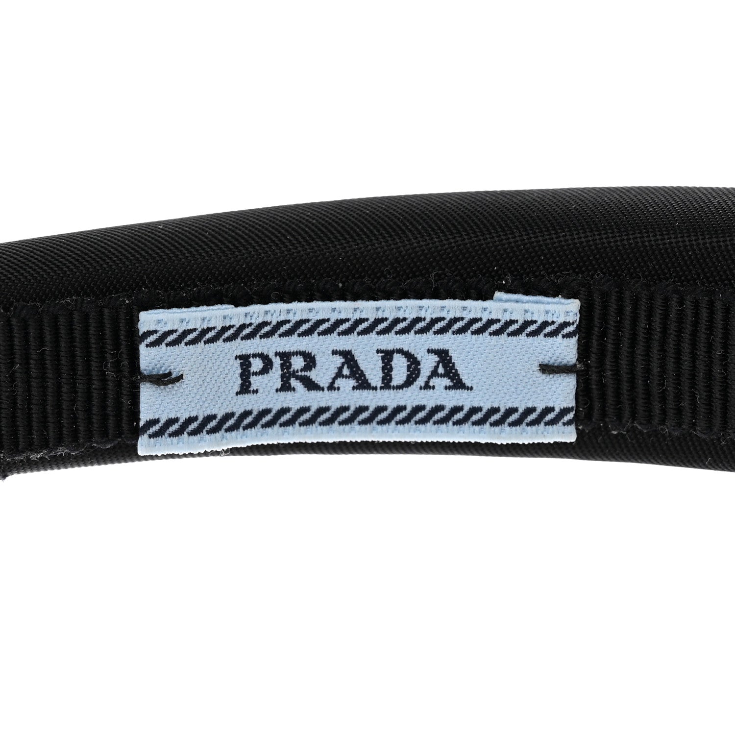 Prada Re-Nylon Triangle Logo Thin Headband Black 7 of 10