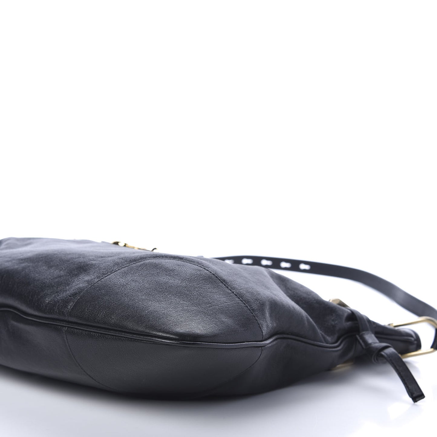 Sakai Calfskin Horsebit 1955 Cinch Top Messenger Bag Black