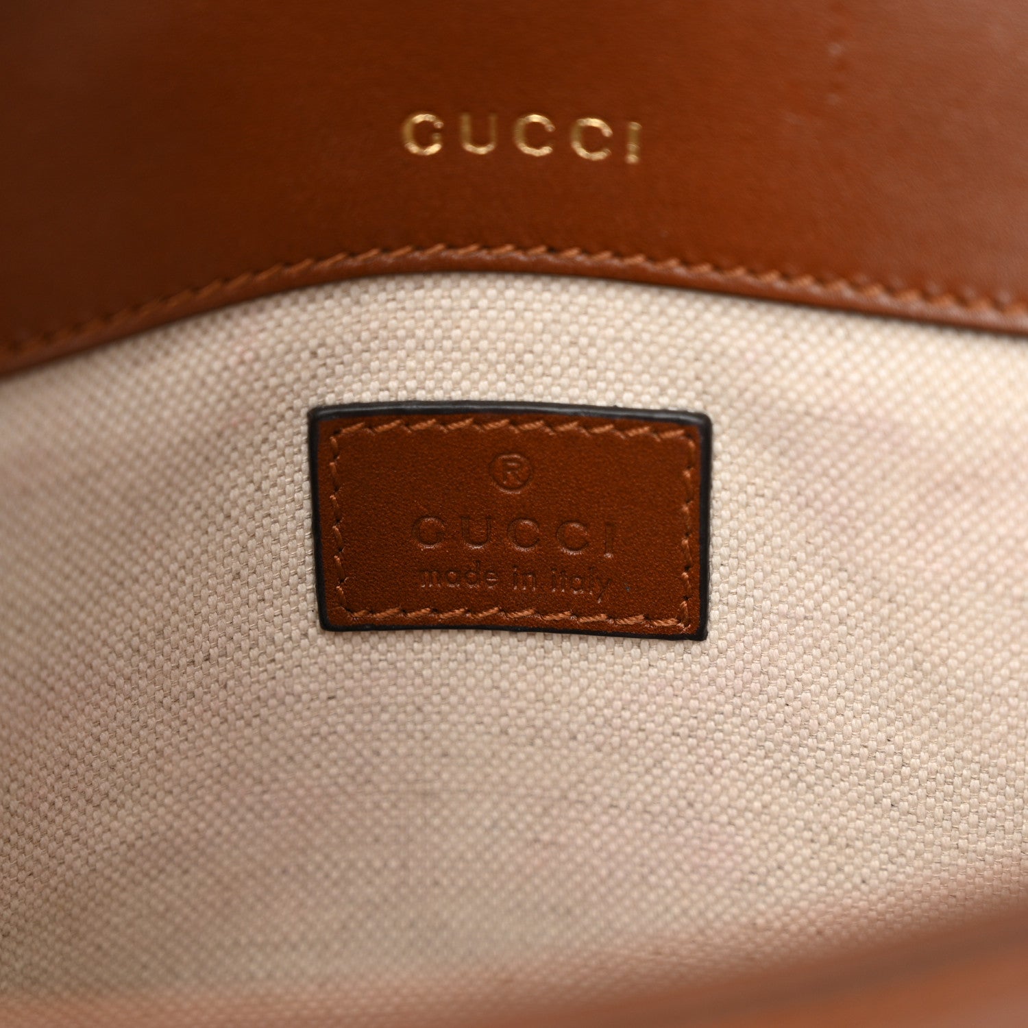 Gucci Canvas Calfskin Crystal GG Monogram Mini Horsebit 1955 Shoulder Bag Camel Ebony 6 of 13