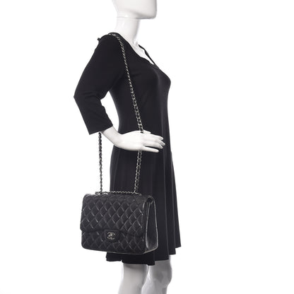 Chanel Lambskin Quilted Jumbo Single Flap Black 2 of 9