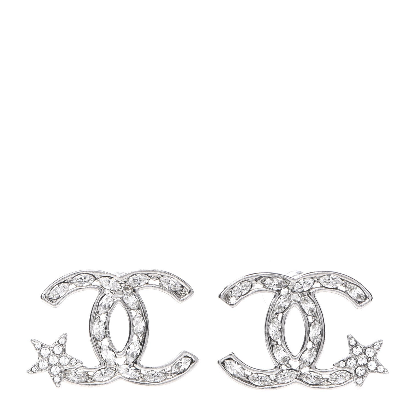 Crystal CC Starfall Earrings Silver