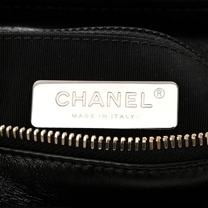 Chanel Calfskin Wool Felt Embossed Small Gabrielle Logo Hobo Black 6 of 10