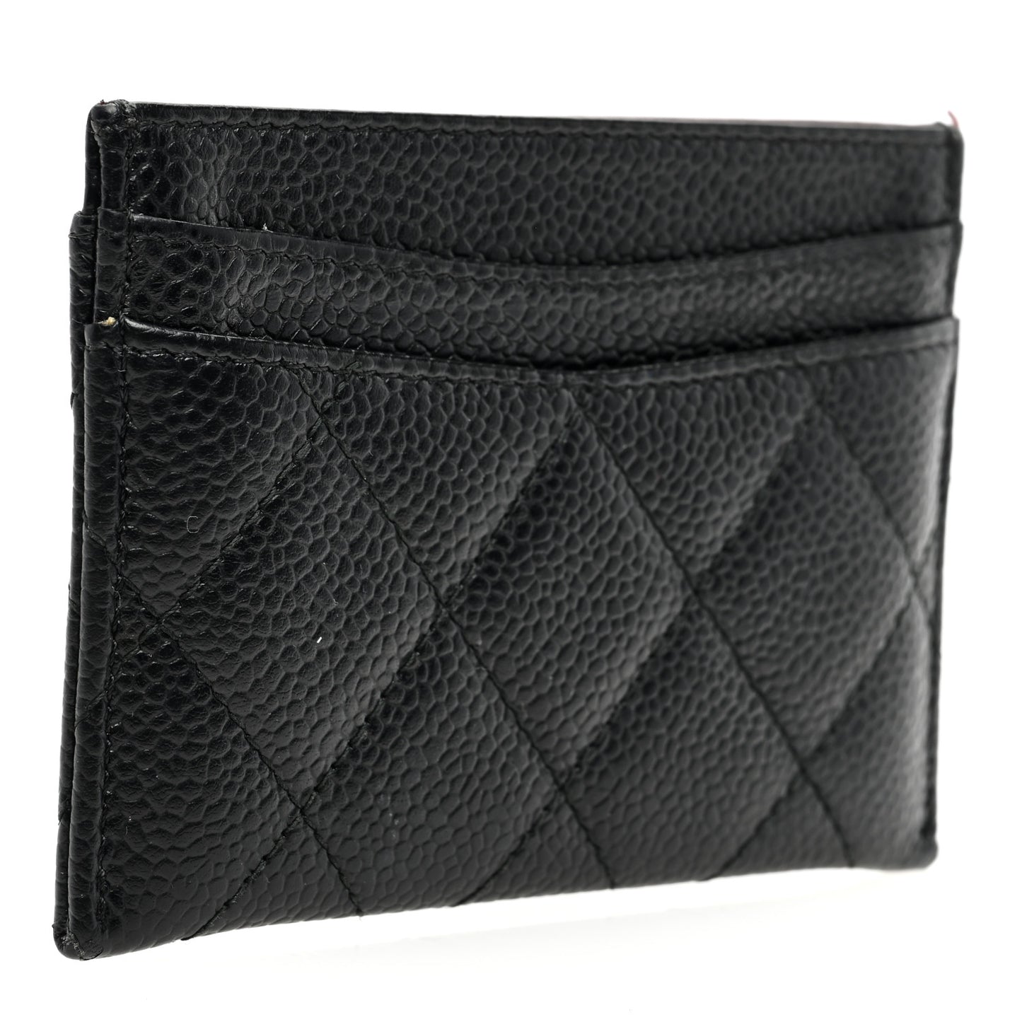 Caviar Quilted Card Holder Black