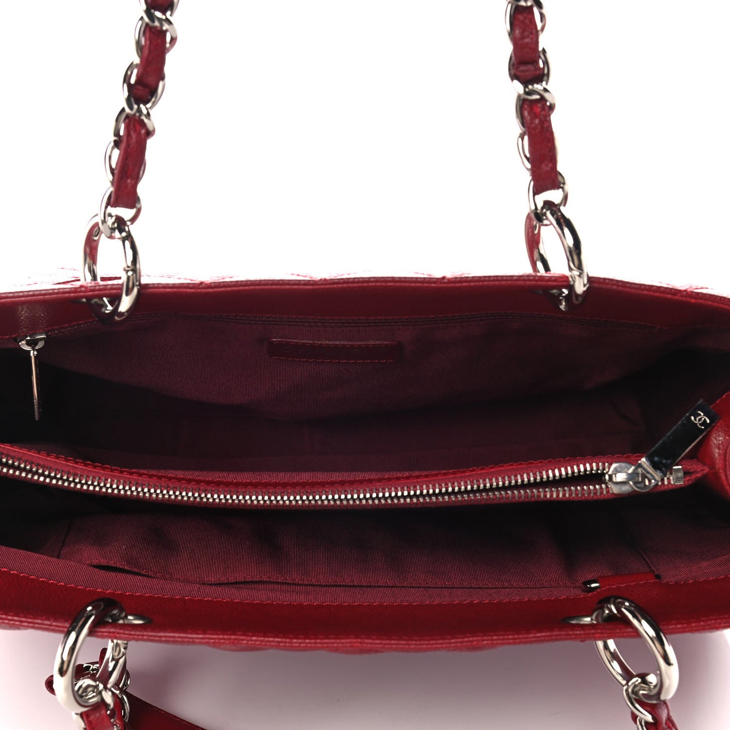Caviar Quilted Grand Shopping Tote GST Dark Red