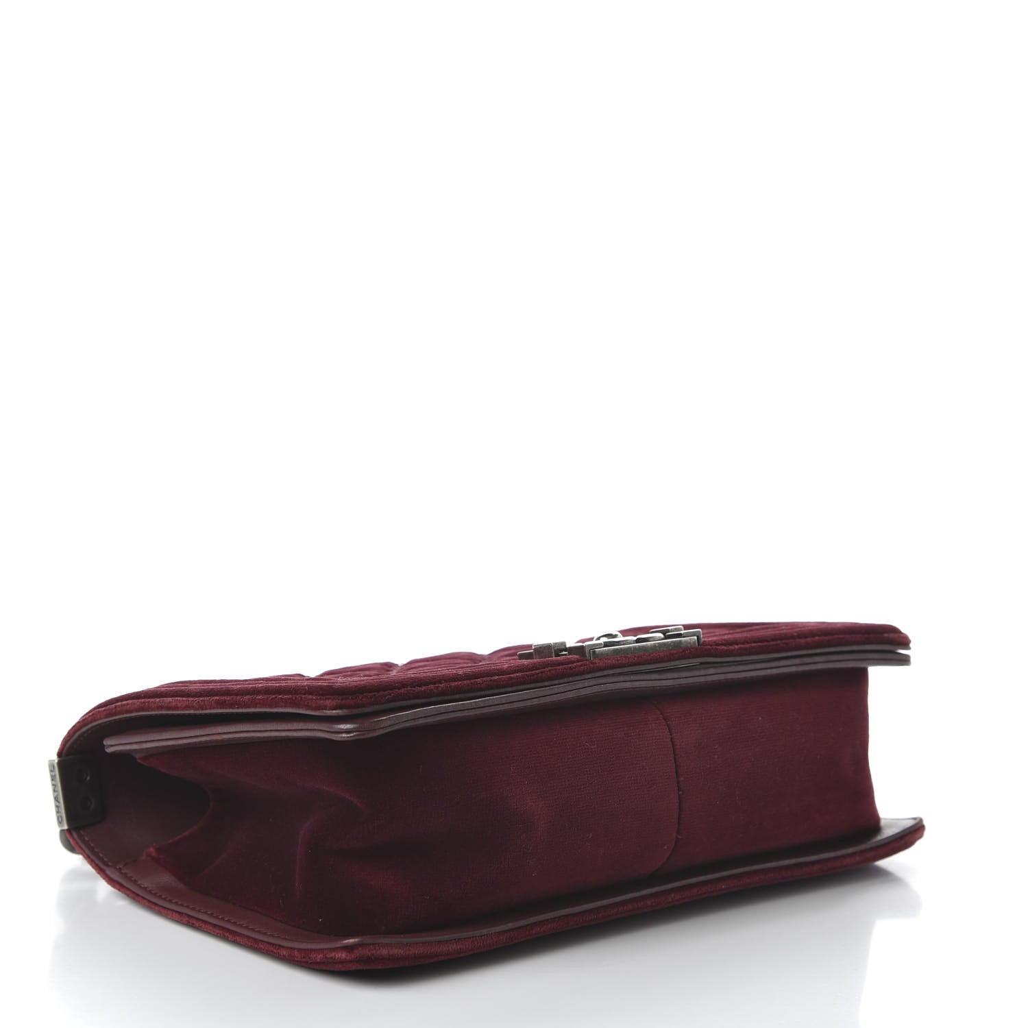 Chanel Velvet Tweed Quilted Medium Boy Flap Burgundy 4 of 11