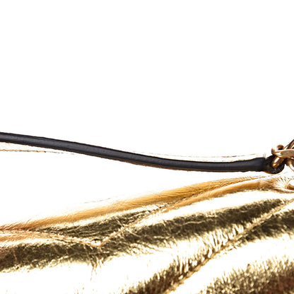 Saint Laurent Metallic Calfskin Y Quilted Small Loulou Monogram Chain Satchel Gold 10 of 16