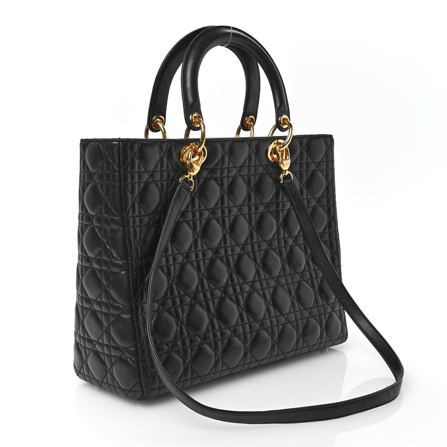 Christian Dior Lambskin Cannage Large Lady Dior Black 3 of 10