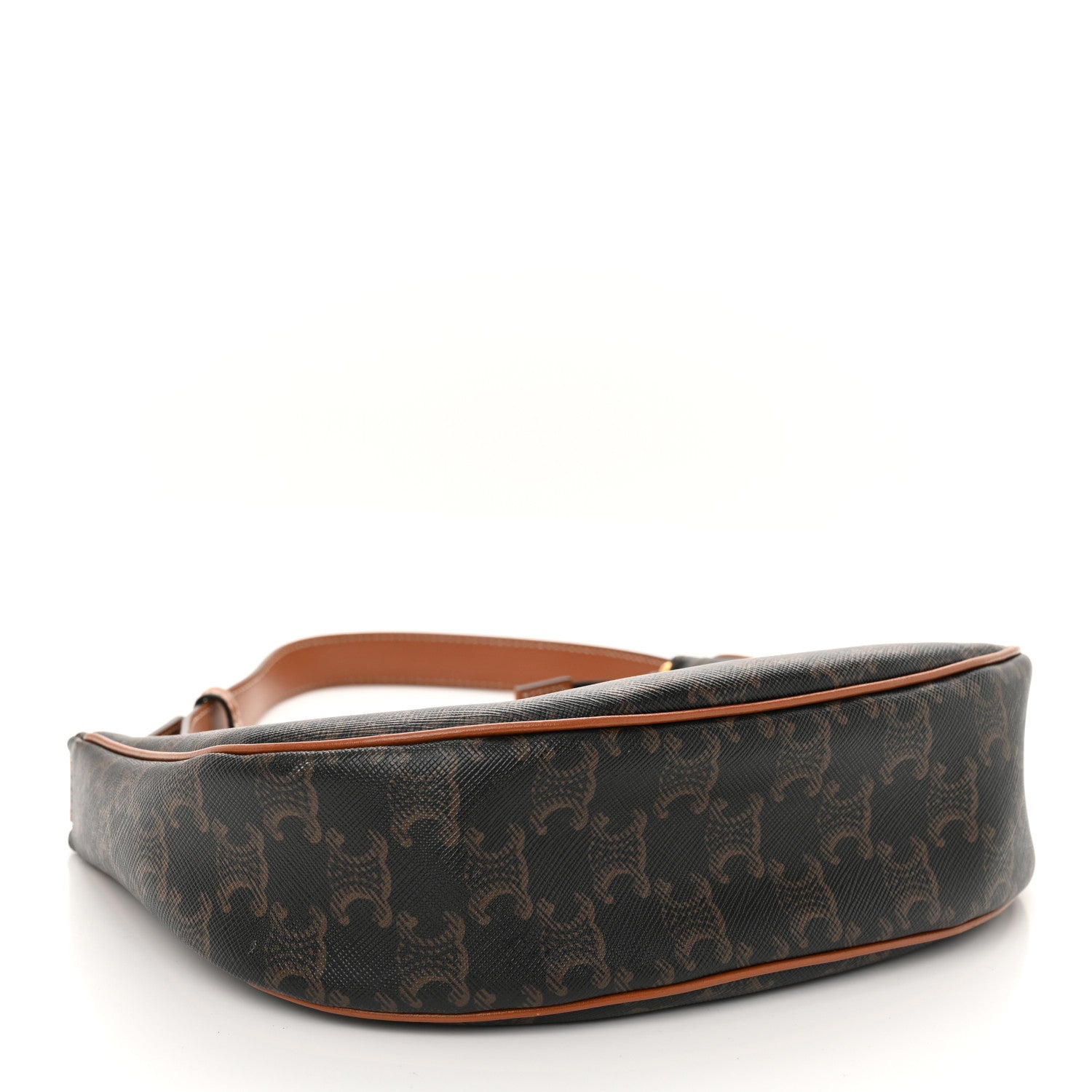 Celine Triomphe Canvas Calfskin Ava Shoulder Bag Tan 4 of 10