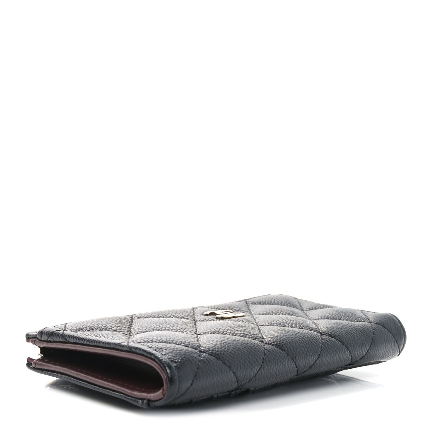 Caviar Quilted CC Zip Around Card Holder Black