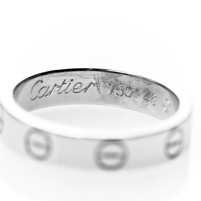 Cartier 18K White Gold 3.5mm LOVE Wedding Band Ring 46 3.75 3 of 5