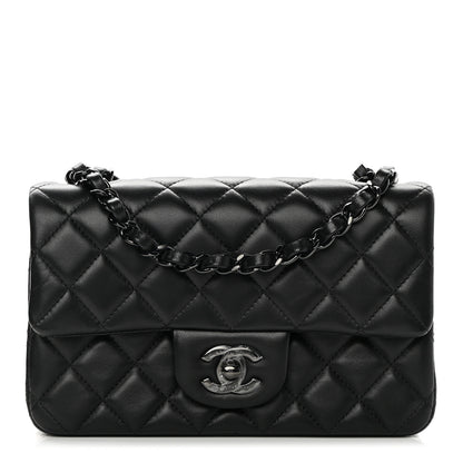 Chanel Lambskin Quilted Mini Rectangular Flap So Black 1 of 13