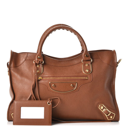 Balenciaga Chevre Gold Metallic Edge Hardware City Marron Terracotta 1 of 8