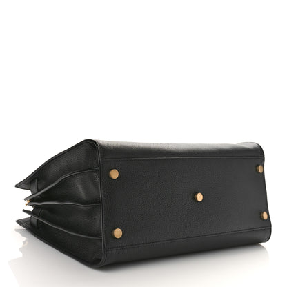 Saint Laurent Grained Calfskin Small Supple Sac De Jour Black 5 of 9