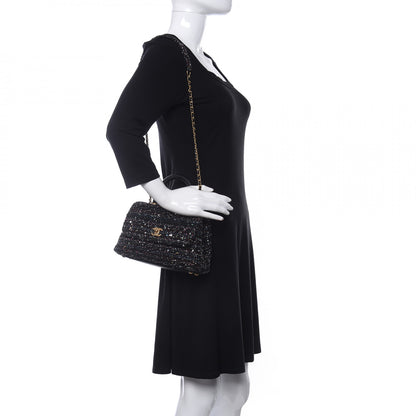 Chanel Tweed Sequin Mini Coco Handle Flap Black 2 of 11