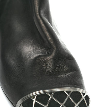 Chanel Lambskin Suede Caged Cap Toe High Boots 37.5 Black 10 of 10