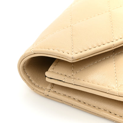 Saint Laurent Lambskin Quilted Sade Envelope Clutch Nude Powder 10 of 14