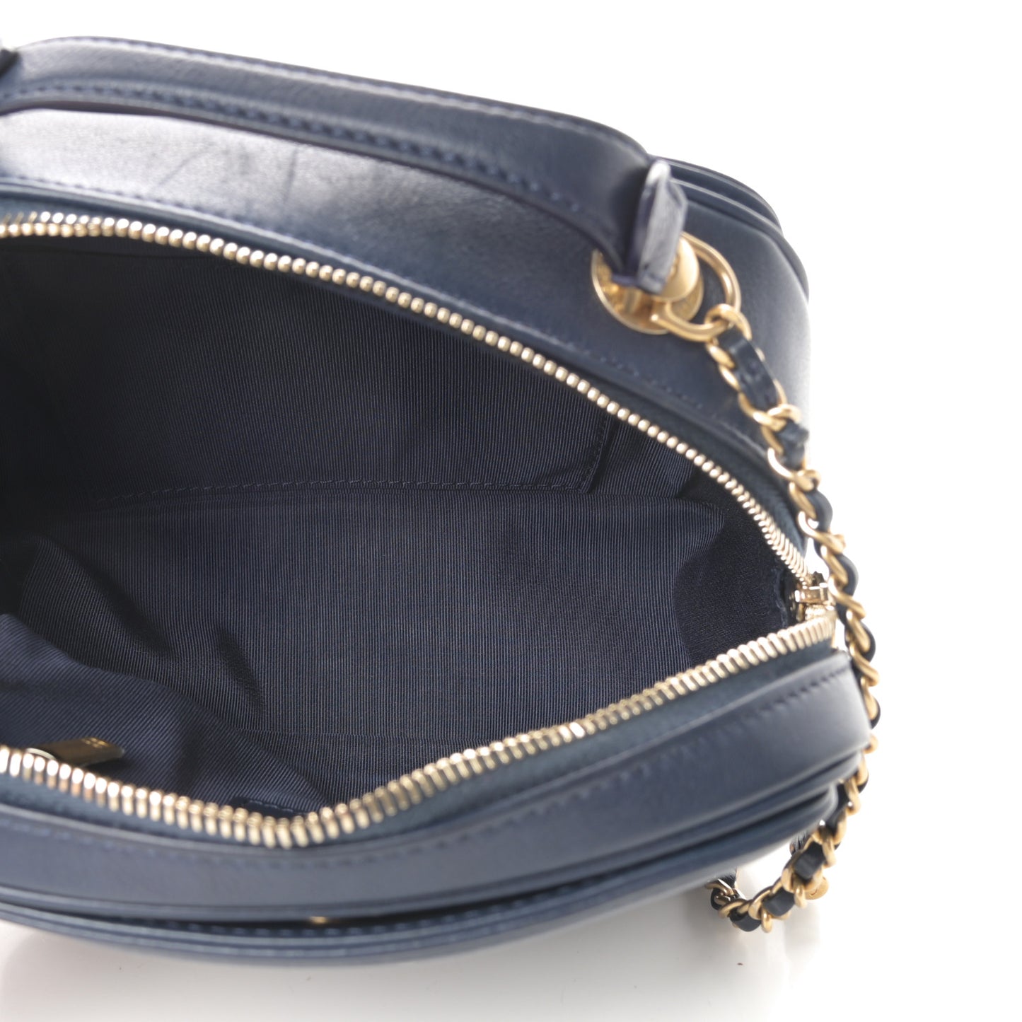 Calfskin Quilted CC Small Vanity Case Navy