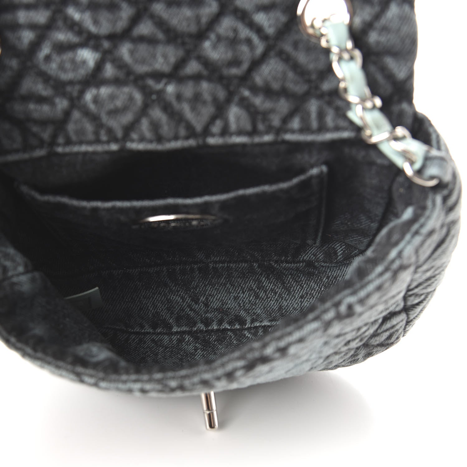 Chanel Denim Quilted Small Denimpression Flap Blue Black 4 of 10