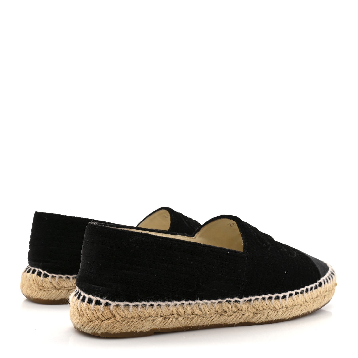 Chanel Velvet Grosgrain CC Espadrilles 38 Black 5 of 10
