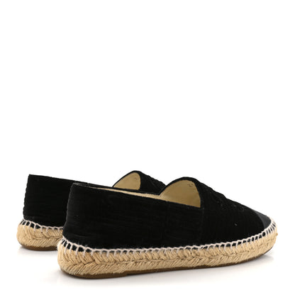 Chanel Velvet Grosgrain CC Espadrilles 38 Black 5 of 10