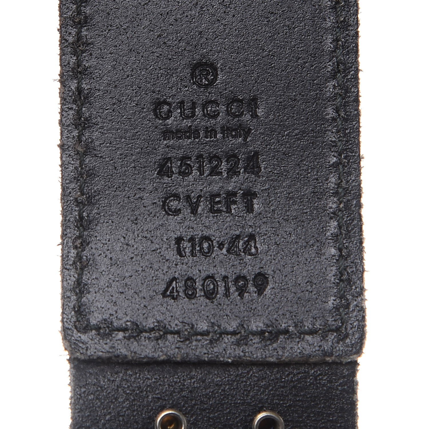 Gucci Calfskin Studded Feline Belt 110 44 Black 6 of 7