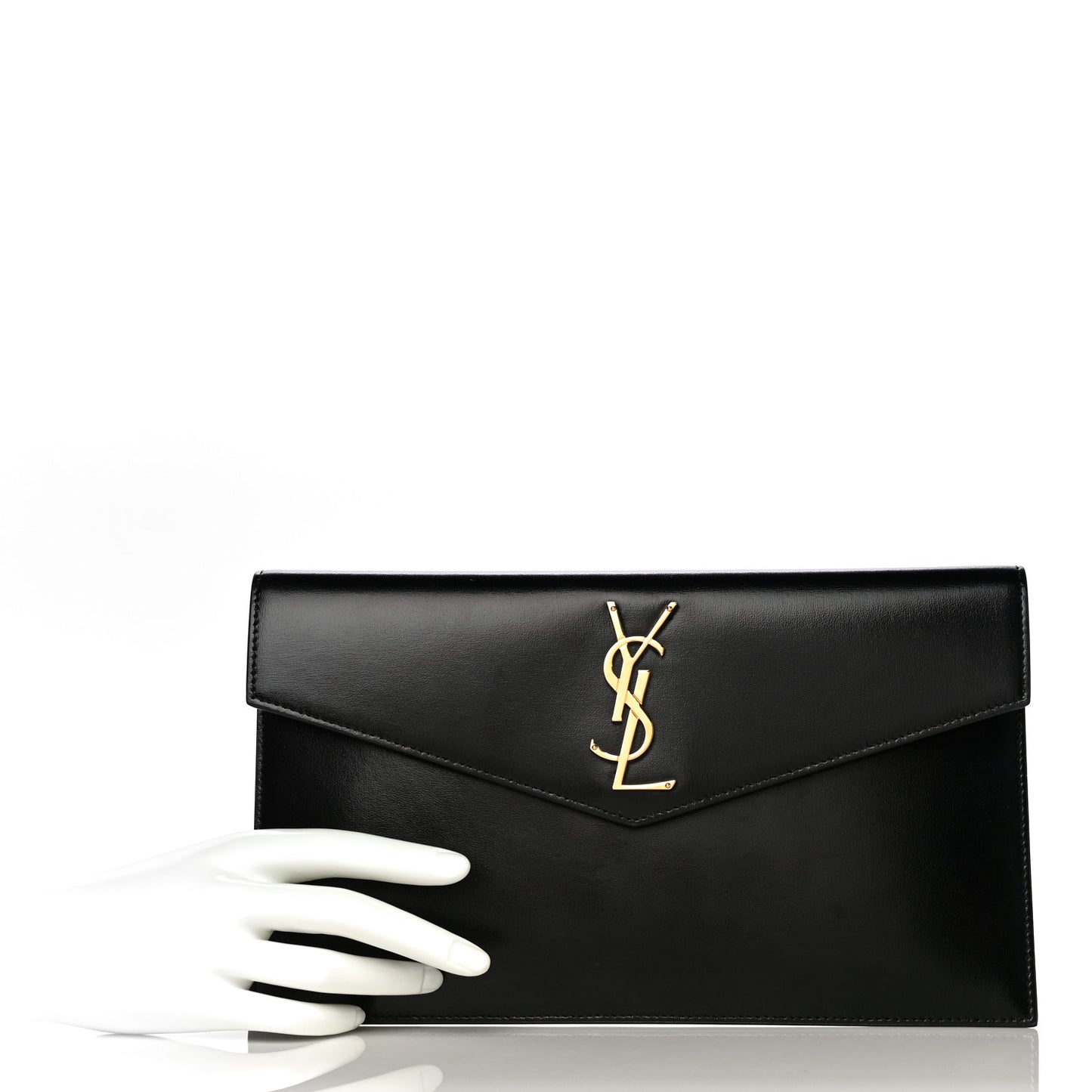 Smooth Shiny Calfskin Monogram Uptown Pouch Black