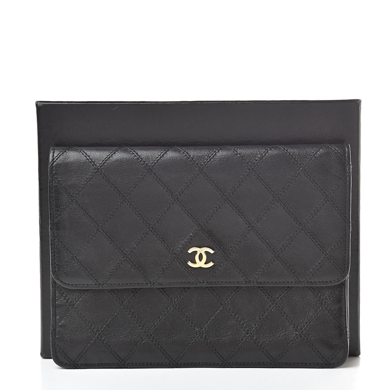 Chanel Lambskin Diamond Stitch Compact Pouch Black 13 of 13