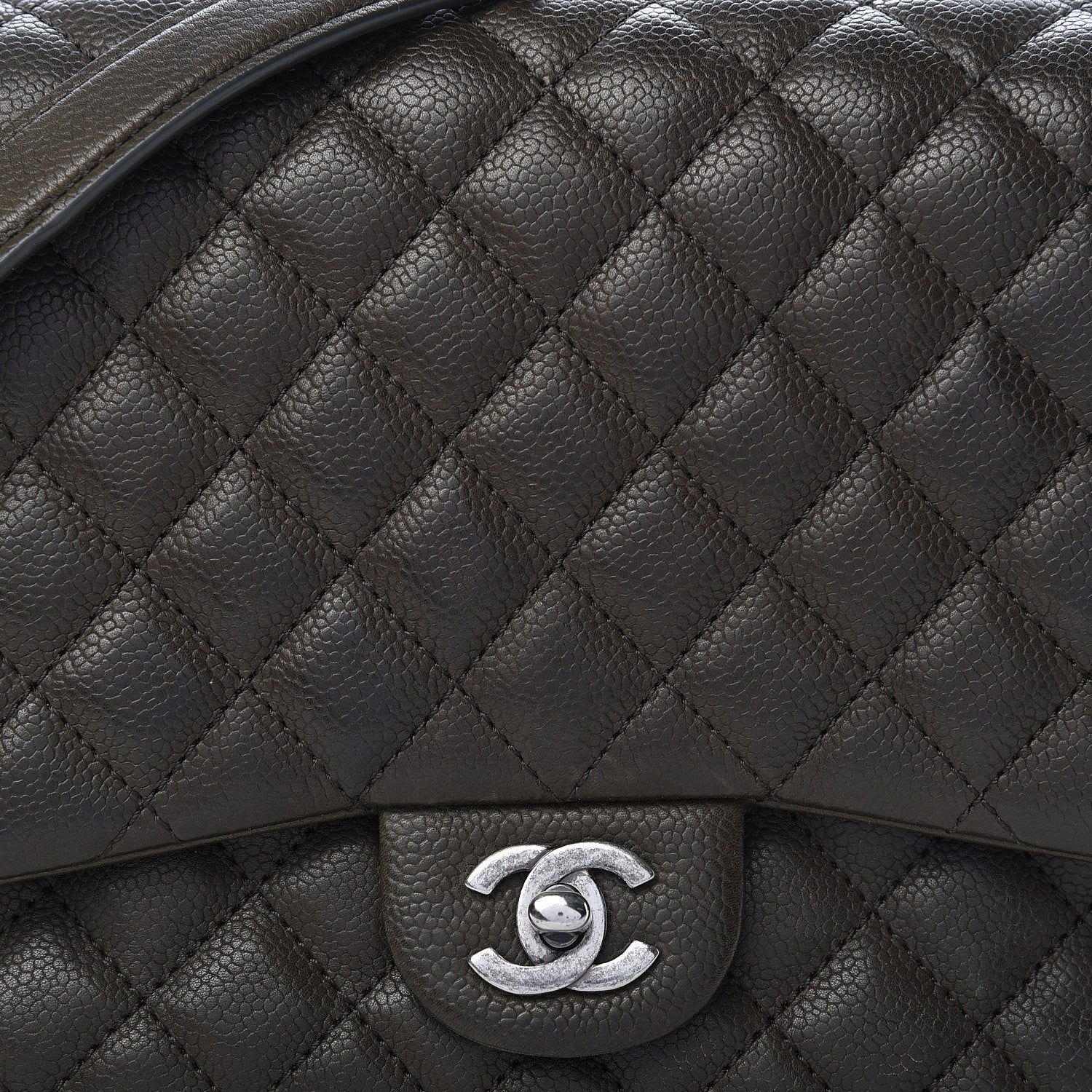 Chanel Caviar Quilted Medium Rock In Rome Single Flap Khaki 12 of 12