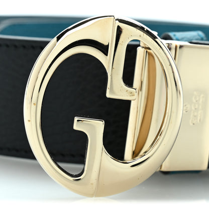 Gucci Dollar Calfskin 1973 Reversible Belt 100 40 Black Mineral Blue 9 of 10