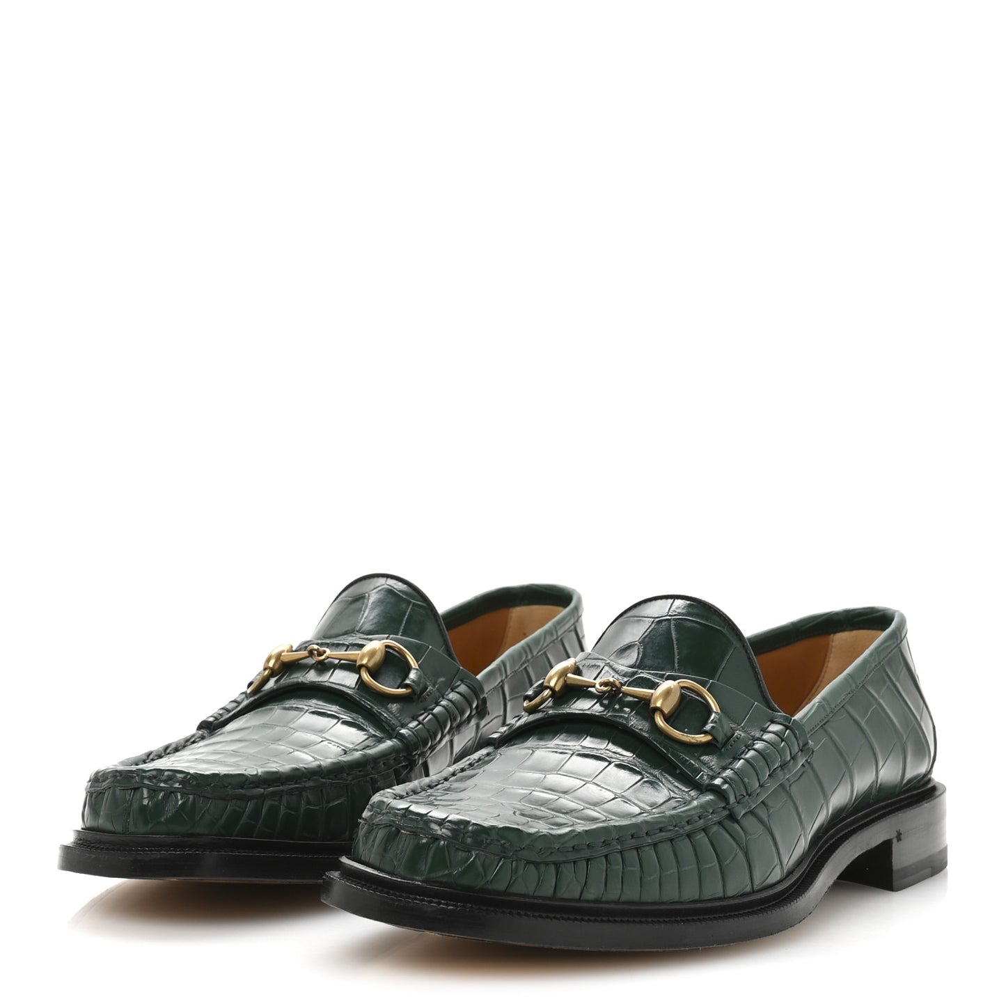 Alligator Nappa Mens Horsebit Loafers 11 Vintage Green