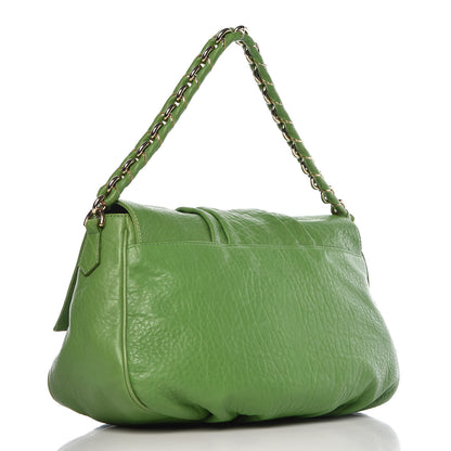 Fendi Crinkled Lambskin Mia Shoulder Flap Verde Pisello 3 of 11