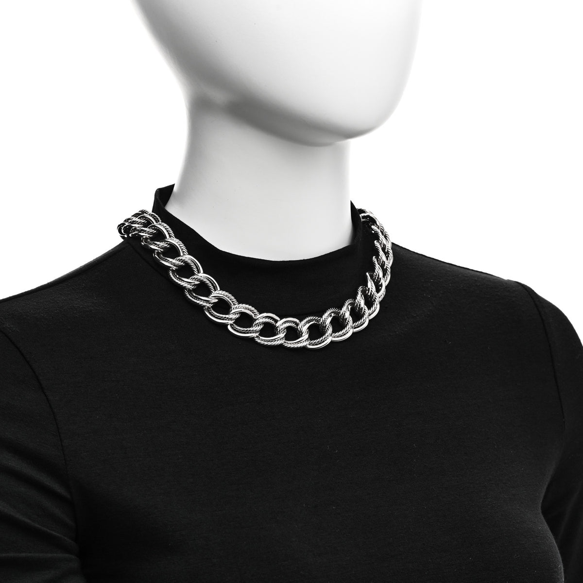 David Yurman Sterling Silver Double Curb Link Necklace 2 of 5