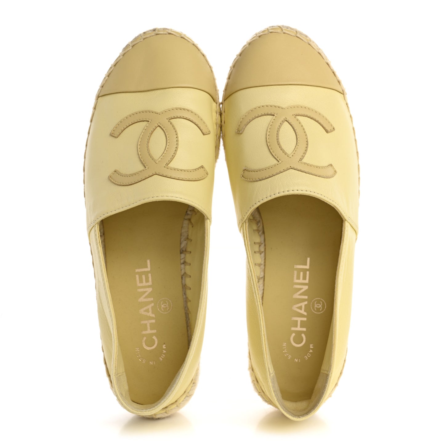 Lambskin CC Espadrilles 36 Yellow