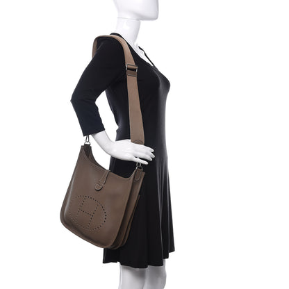 Hermes Taurillon Clemence Evelyne III PM Etoupe 2 of 10