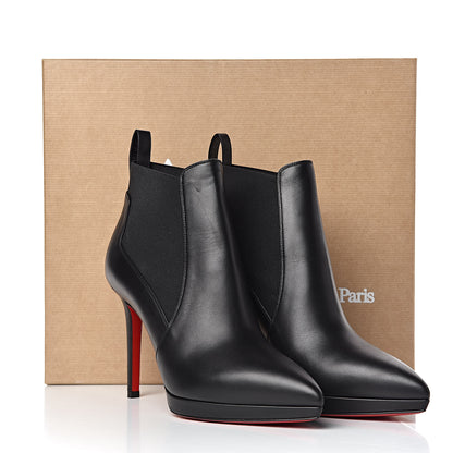 Christian Louboutin Calfskin Crochinetta 100 Ankle Boots 39 Black 8 of 8