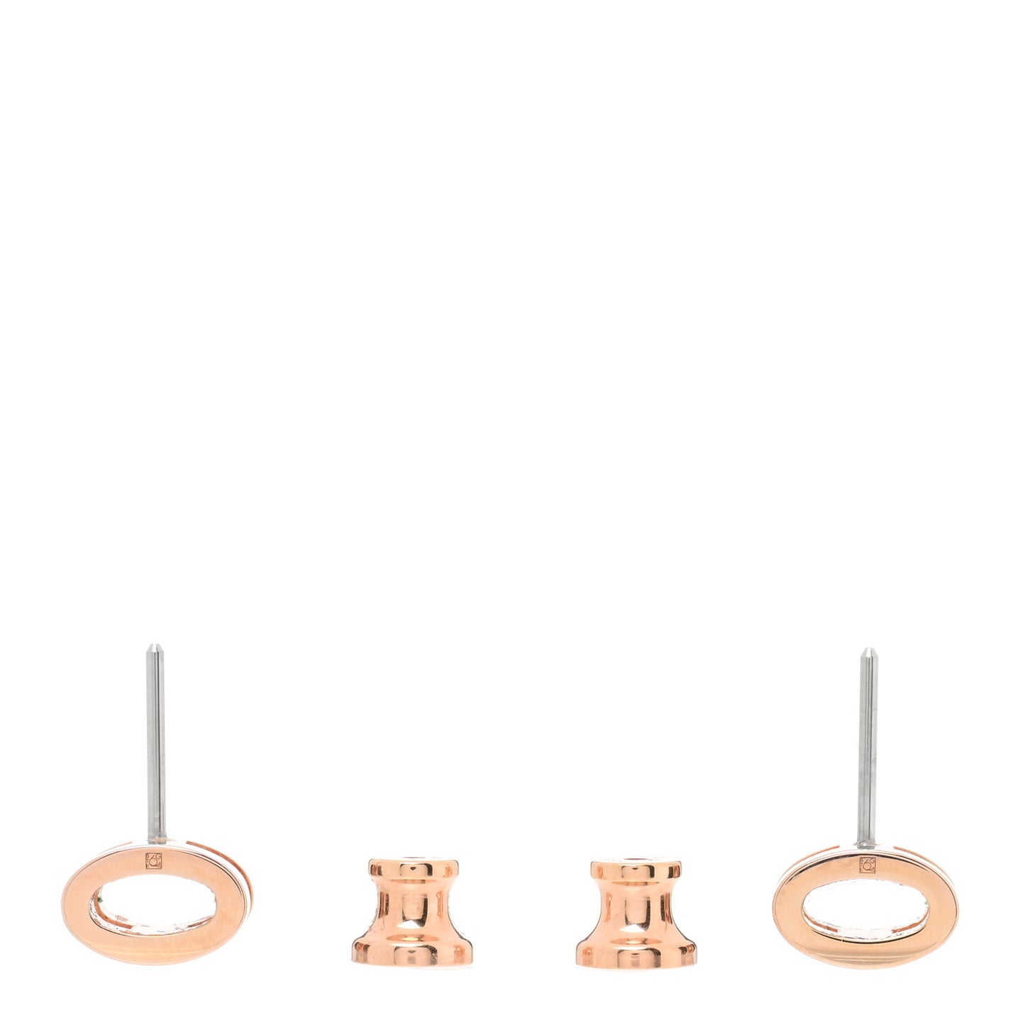 Rose Gold Lacquered Mini Pop H Earrings Vert Cypress