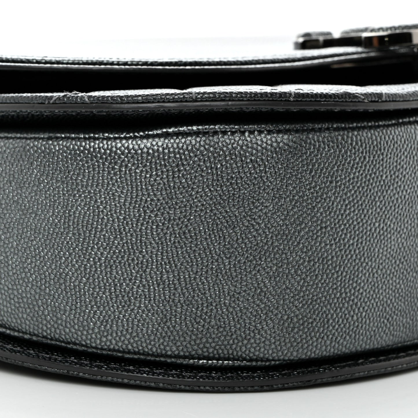 Metallic Caviar Quilted Medium Coco Curve Messenger Flap Black Ruthenium