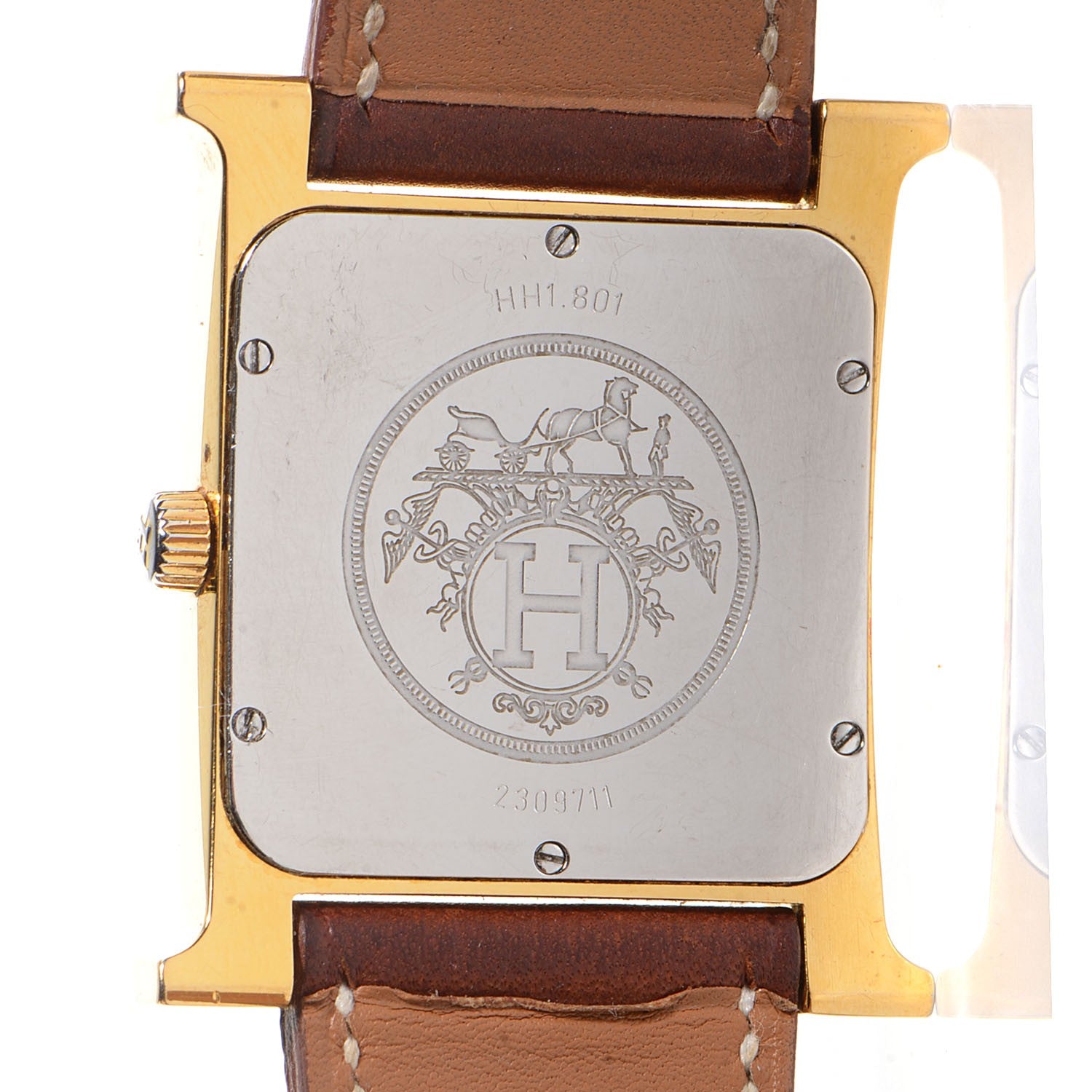 Hermes Stainless Steel Barenia 30.5mm Heure H Hour Quartz Watch Fauve 6 of 9