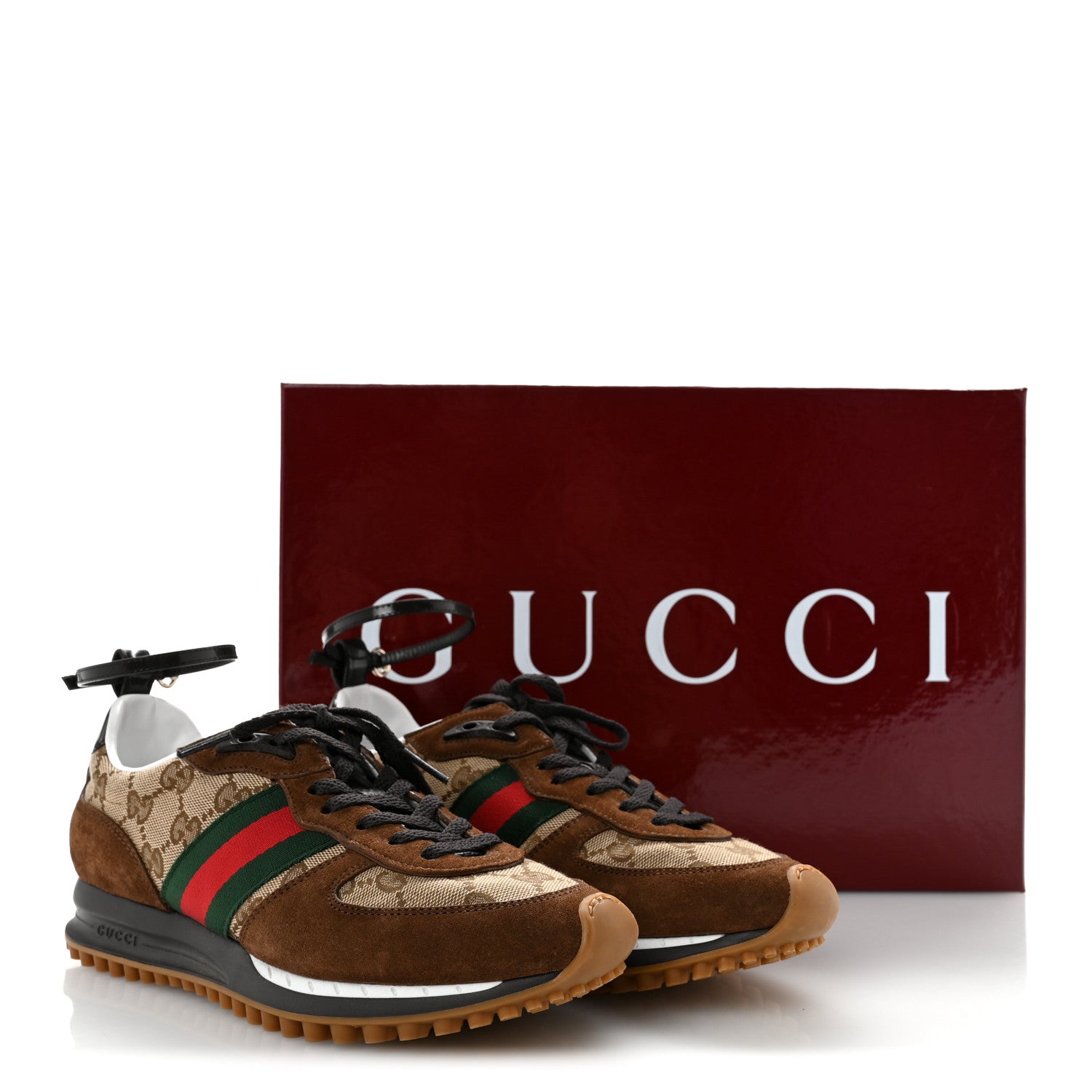 Gucci GG Suede Monogram Web Re-Motion Sneakers 37 Beige 9 of 9