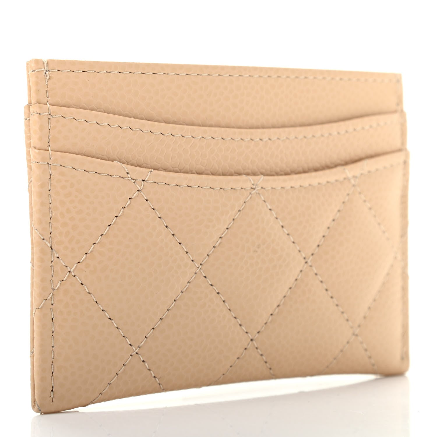Chanel Caviar Quilted Card Holder Beige 3 of 8