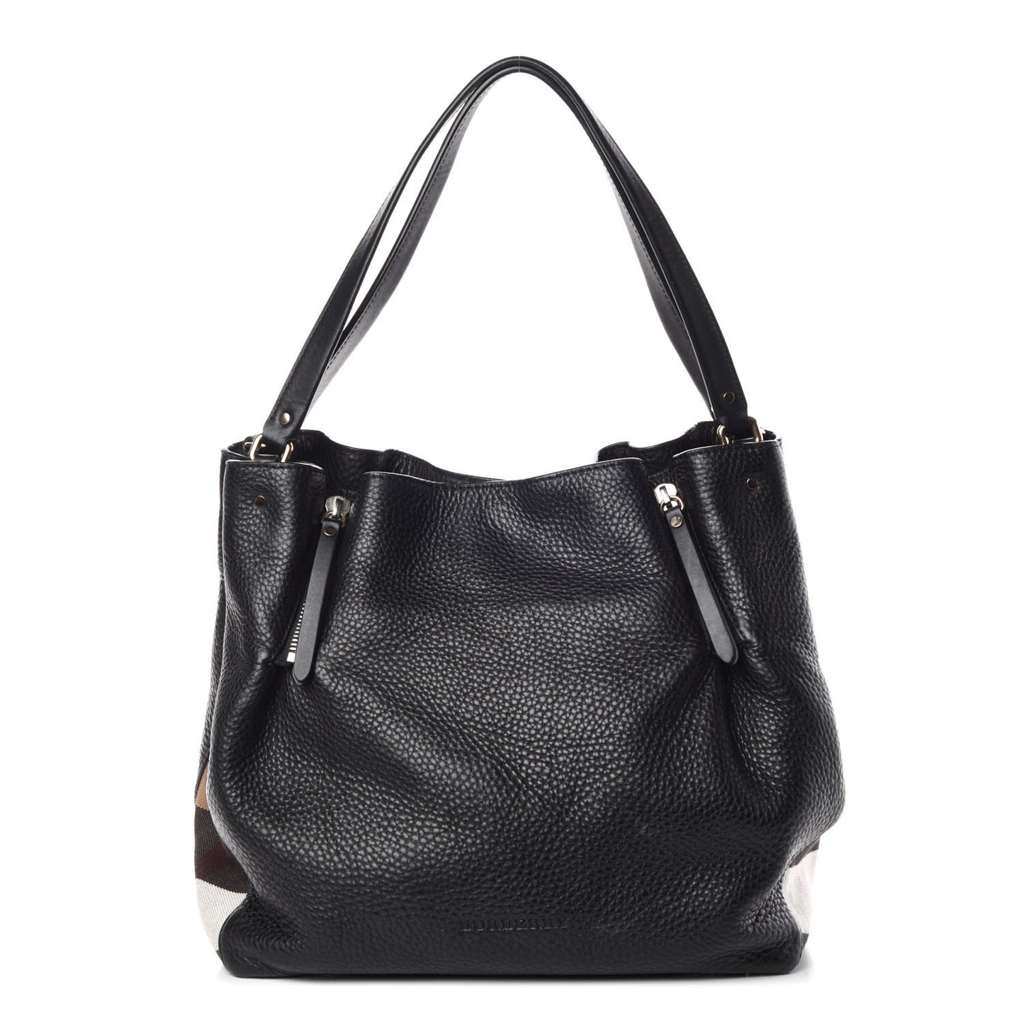 Grainy Calfskin House Check Medium Maidstone Black
