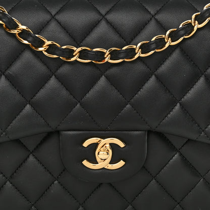 Chanel Lambskin Quilted Jumbo Double Flap Black 8 of 11