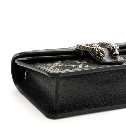 Gucci Jacquard Black Denim GG Monogram Super Mini Dionysus Shoulder Bag Black Ivory 8 of 9