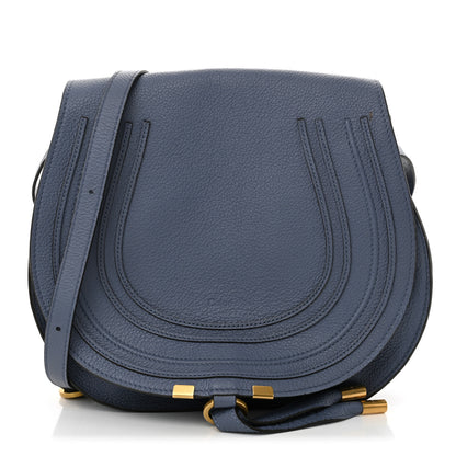 Chloe Grained Calfskin Medium Marcie Saddle Bag Graphite Navy 1 of 11