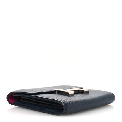 Hermes Epsom Verso Constance Short Wallet Bleu Indigo Rose Pourpre 4 of 10
