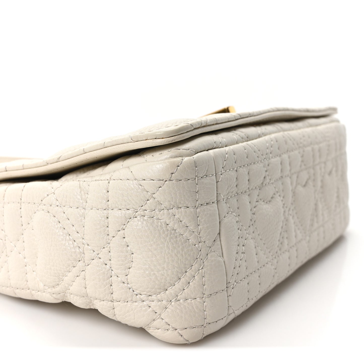 Calfskin Cannage Dioramour Heart Small Caro White Red