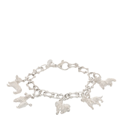 Tiffany Sterling Silver Five Dog Charm Bone Link Bracelet 1 of 3
