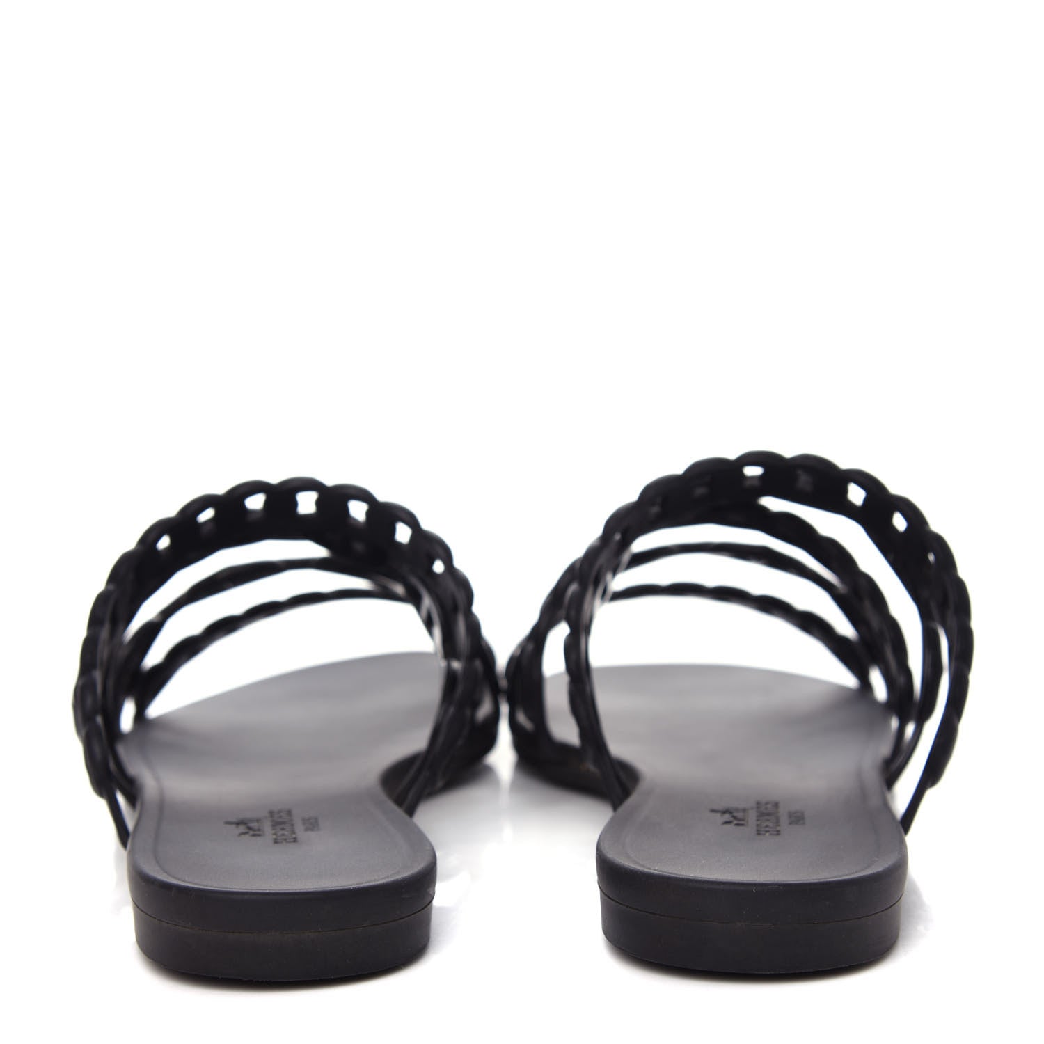 Hermes Rubber Chaine d'Ancre Nude Sandals 36 Black 5 of 10